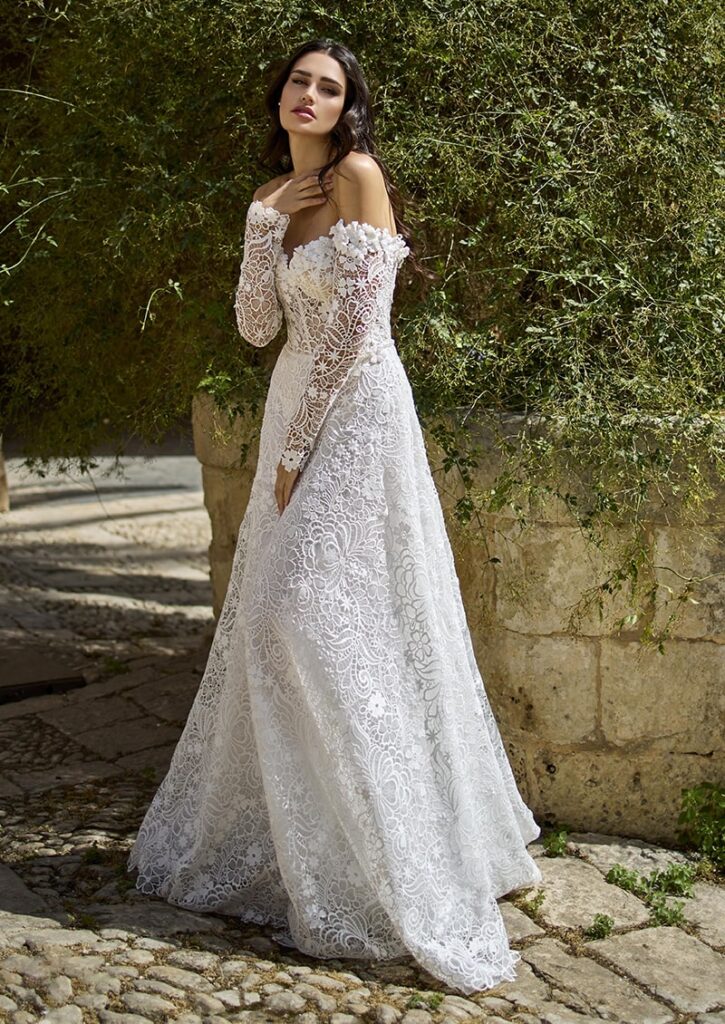 abiti da sposa esclusivo in pizzo macrame a parma da effetto sposa